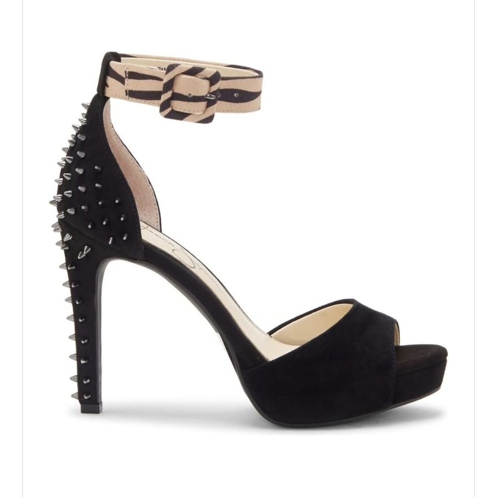 Jessica Simpson DIVENE Black Heels with Spikes